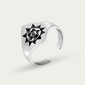 Blisse Allure – 925 Sterling Silver Geometric Sunburst Band Ring