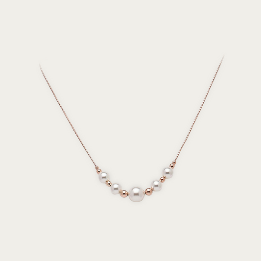 Pearl Necklace in Rose Gold finish