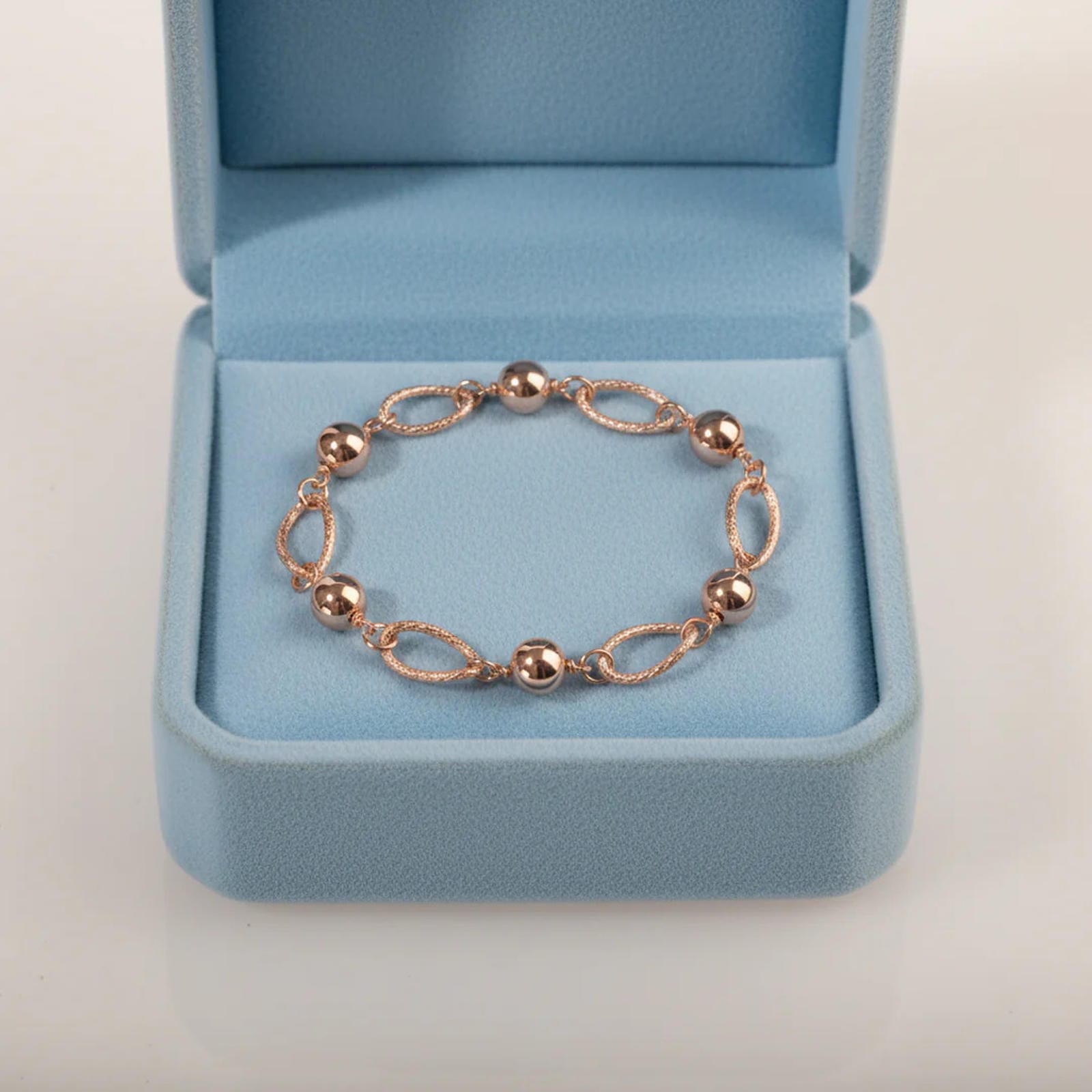 Rose Gold Fancy Pear Shaped link Bracelet - Blisseallure.in