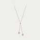 Blisse Allure Sterling Silver Dual Circular Drop Necklace