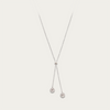 Blisse Allure Sterling Silver Dual Circular Drop Necklace