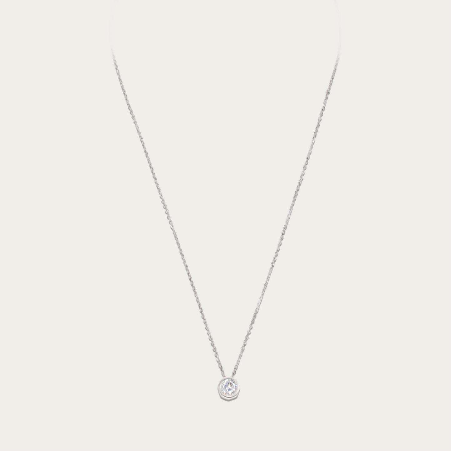 Blisse Allure Sterling Silver Bezel set Pendant Necklace