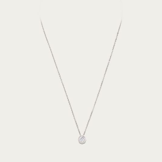 Blisse Allure Sterling Silver Bezel set Pendant Necklace