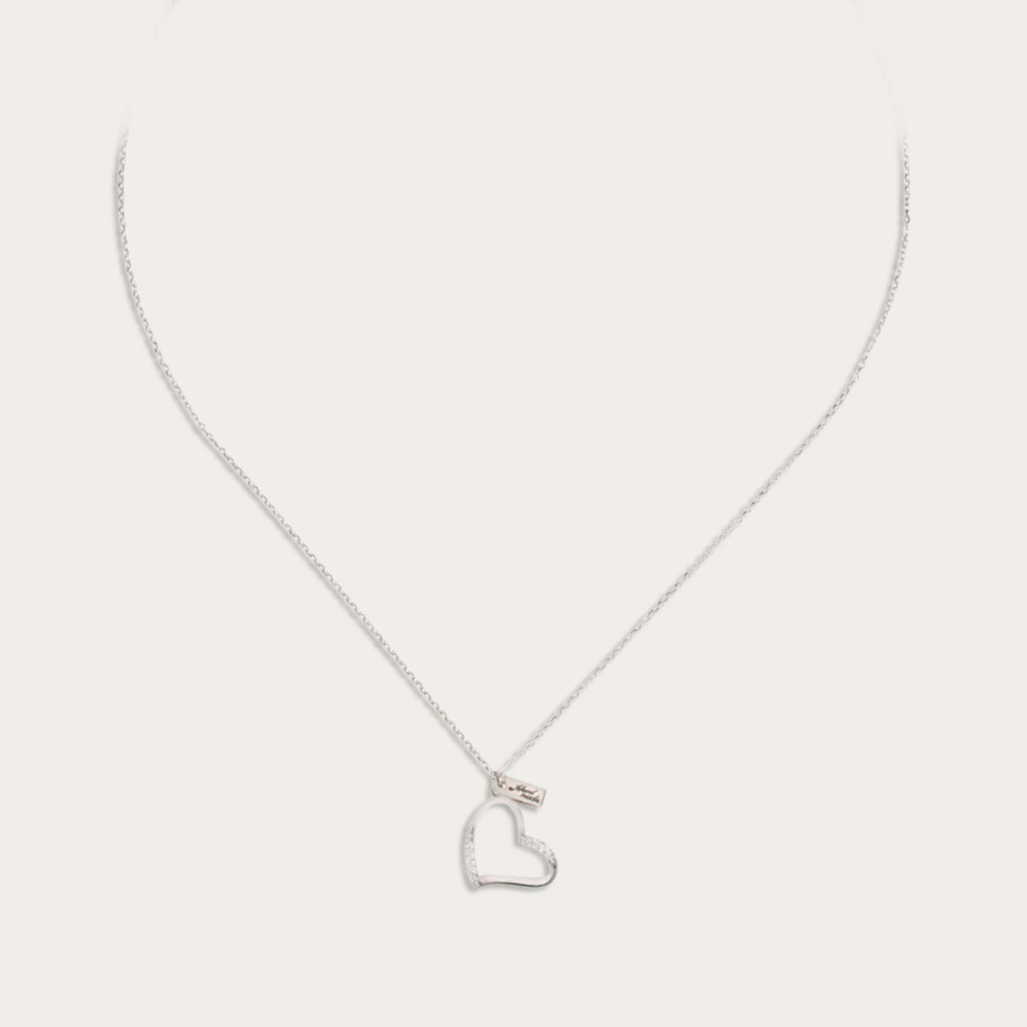 Blisse Allure Sterling Silver Big Heart Pendant Necklace