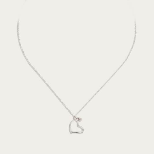 Blisse Allure Sterling Silver Big Heart Pendant Necklace