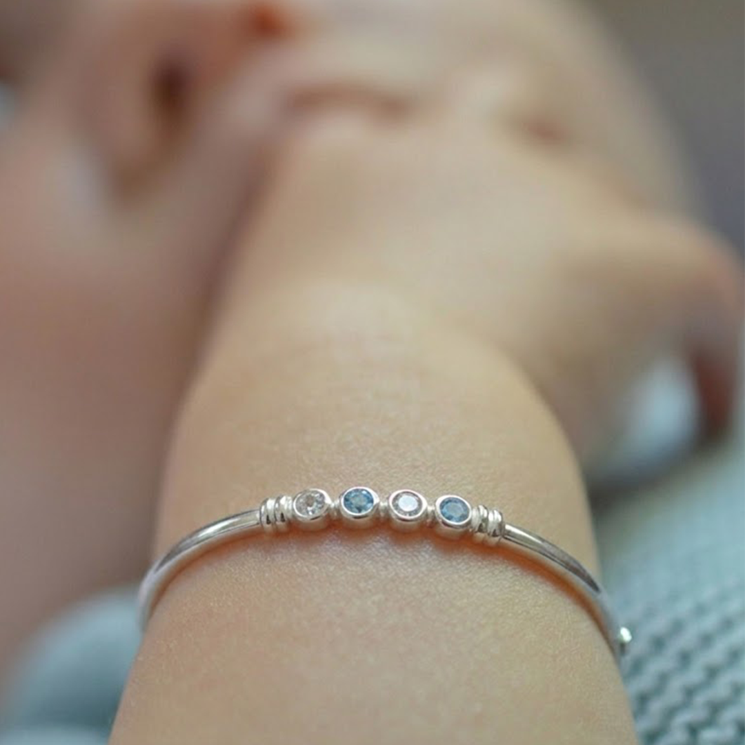 Blisse Allure Sterling Fantasia Baby Blue Bangle