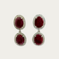 Blisse Allure Sterling Silver Ruby Talpe Danglers with White CZ