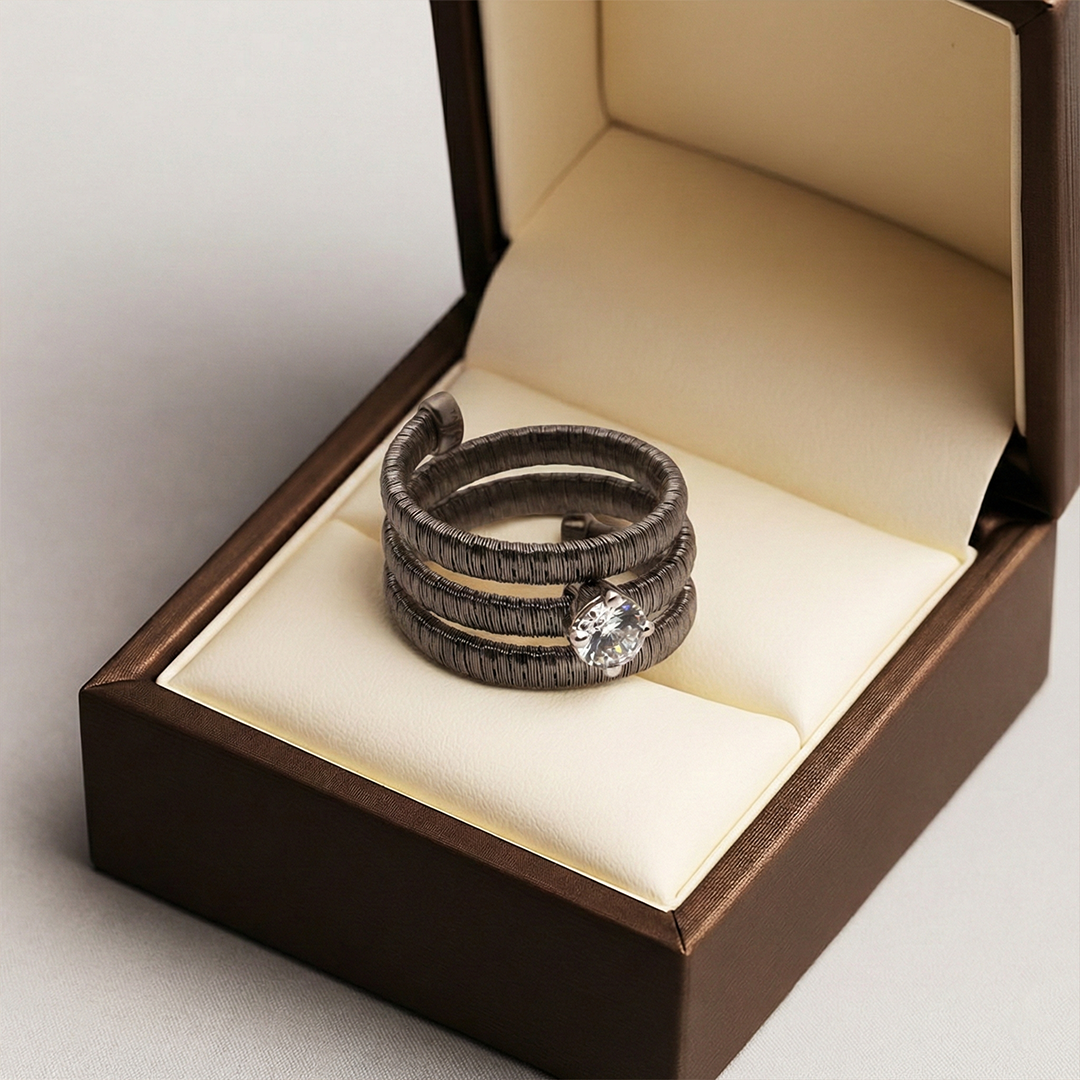 Blisse Allure 925 Sterling Silver Three Band Finger Ring with White Cz