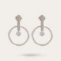 Groove Earrings with CZ Stud