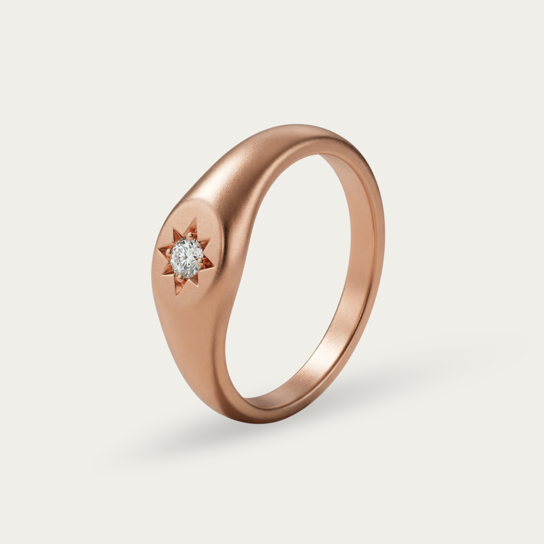 Gold-finish ring with diamond accent design For Men