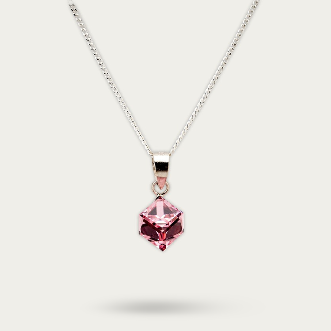 Beautiful crystal pendent Necklace - Pink