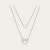 Blisse Allure Sterling Silver Dual Heart Layered Necklace
