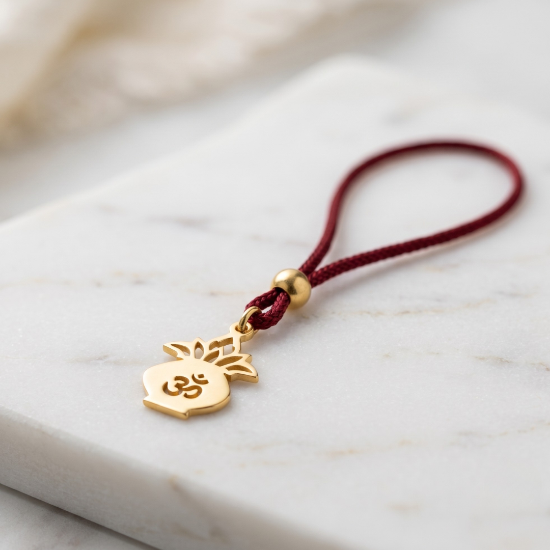 Blisse Allure Sterling Silver KALASH WITH OM Lumba WITH GOLD FINISH