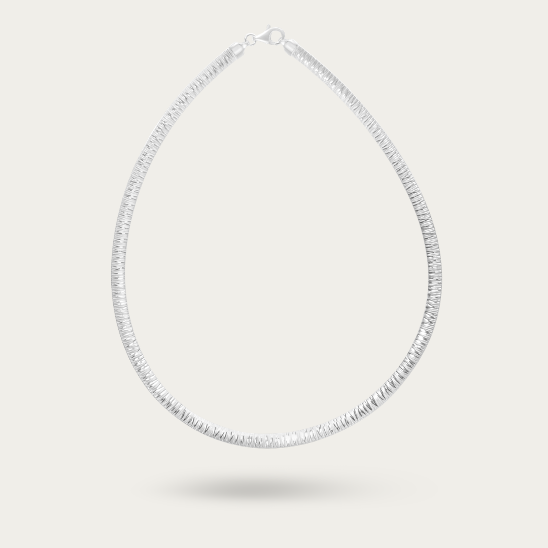 Blisse Allure – 925 Sterling Silver Radiant Texture Chain Necklace
