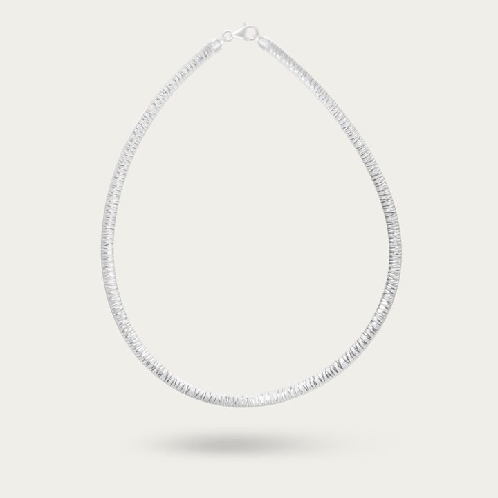 Blisse Allure – 925 Sterling Silver Radiant Texture Chain Necklace