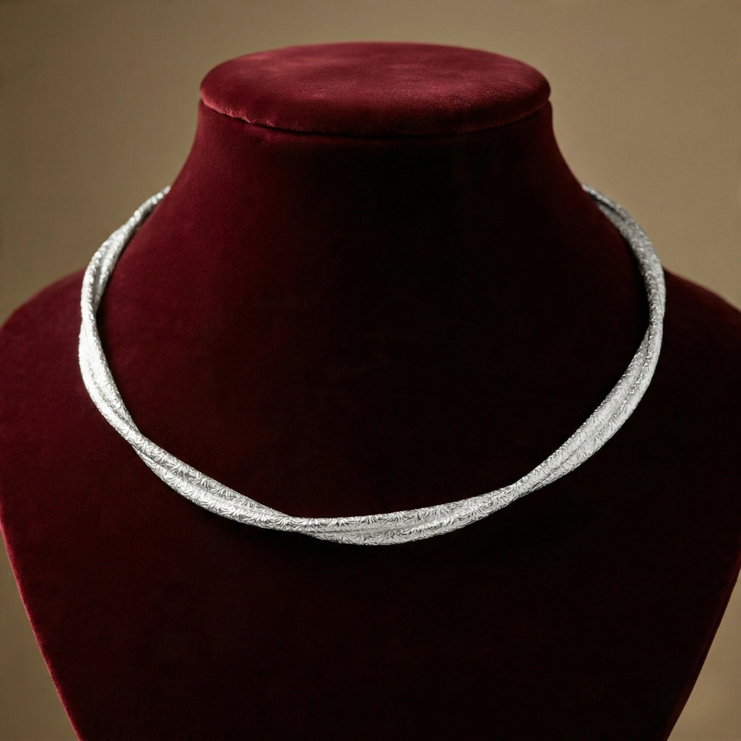 Blisse Allure – 925 Sterling Silver Sculpted Chain Necklace