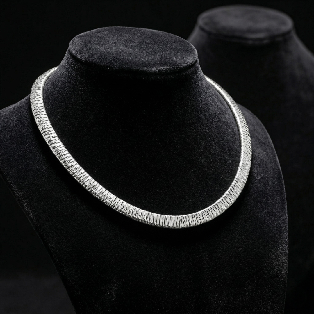Blisse Allure – 925 Sterling Silver Radiant Texture Chain Necklace