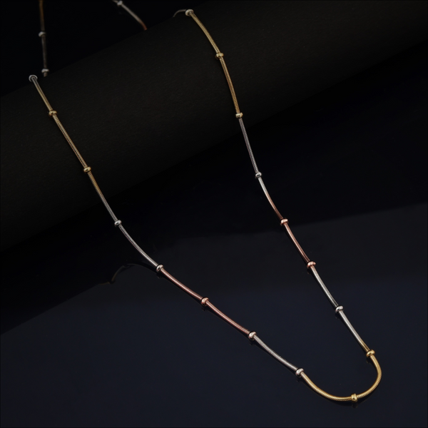 Blisse Allure 925 sterling silver Elegant Triple tone Beaded Chain for Men and Women