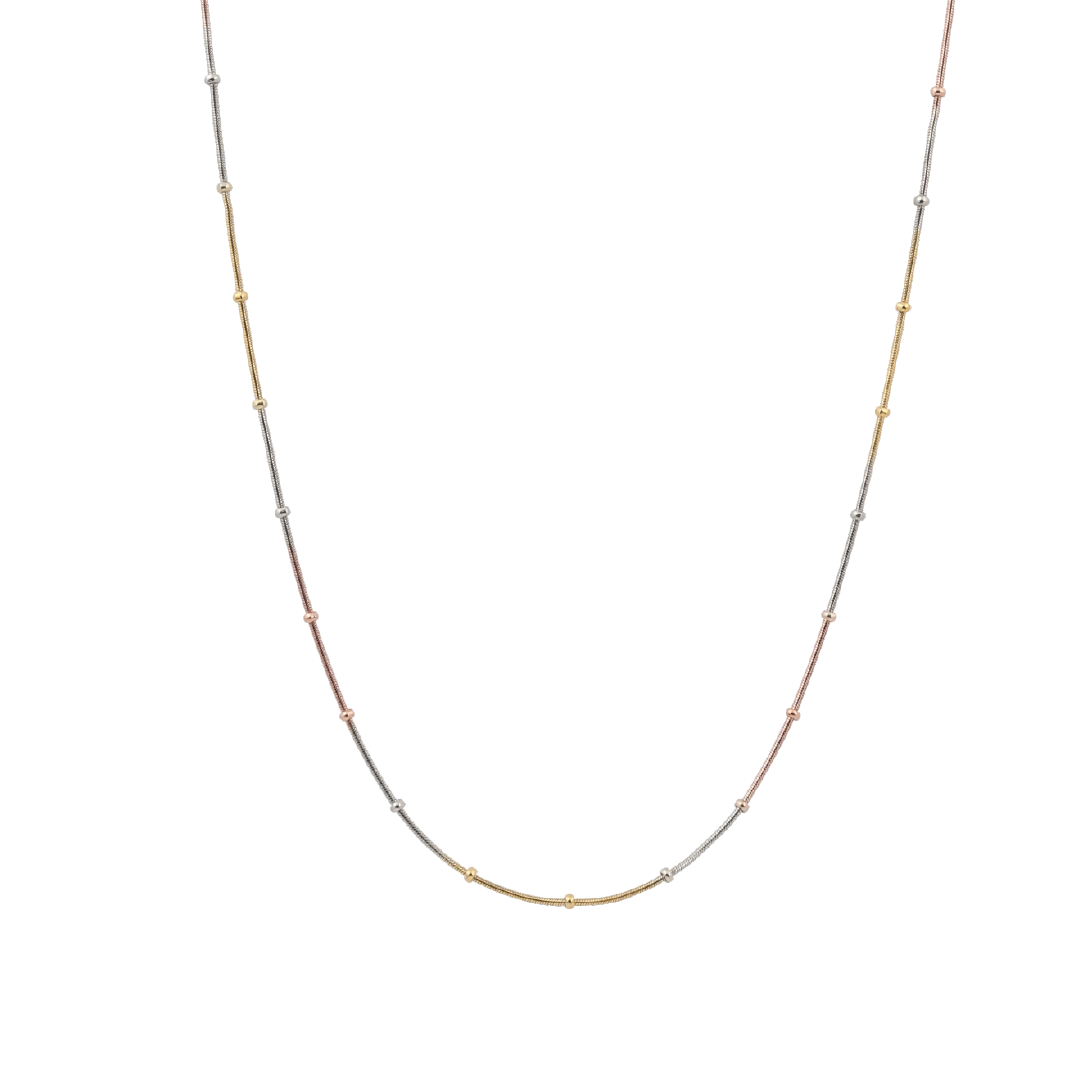 Blisse Allure 925 sterling silver Elegant Triple tone Beaded Chain for Men and Women