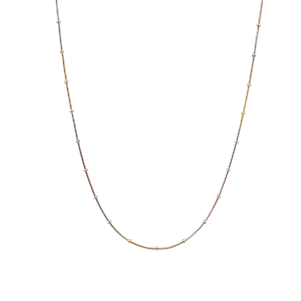 Blisse Allure 925 sterling silver Elegant Triple tone Beaded Chain for Men and Women