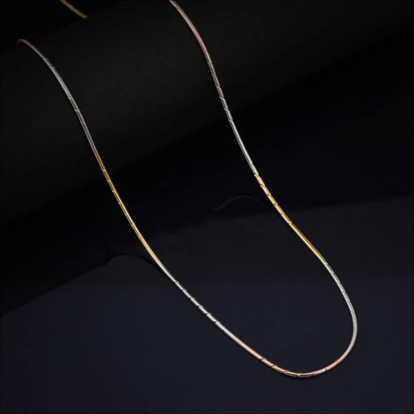 Blisse Allure 925 Sterling Silver Elegant Triple Tone Sleek Chain Men and women