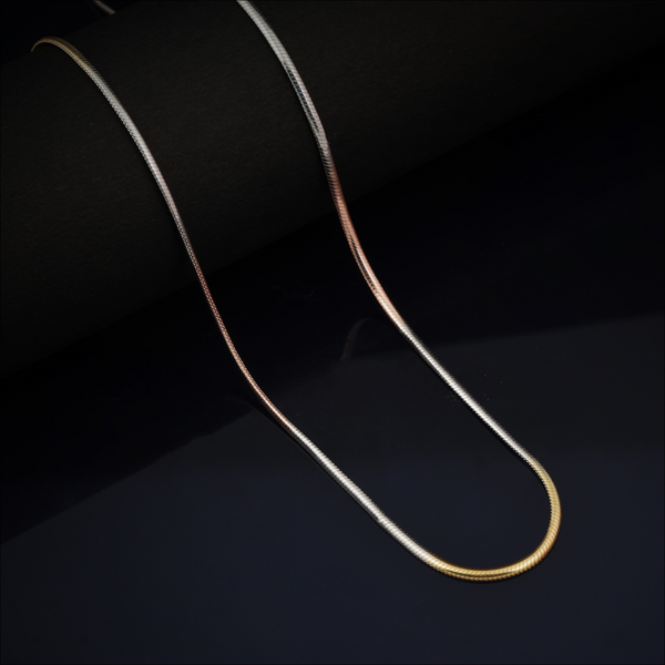 Blisse Allure 925 Sterling Silver Triple Tone Snake Chain for Young Boys and Girls