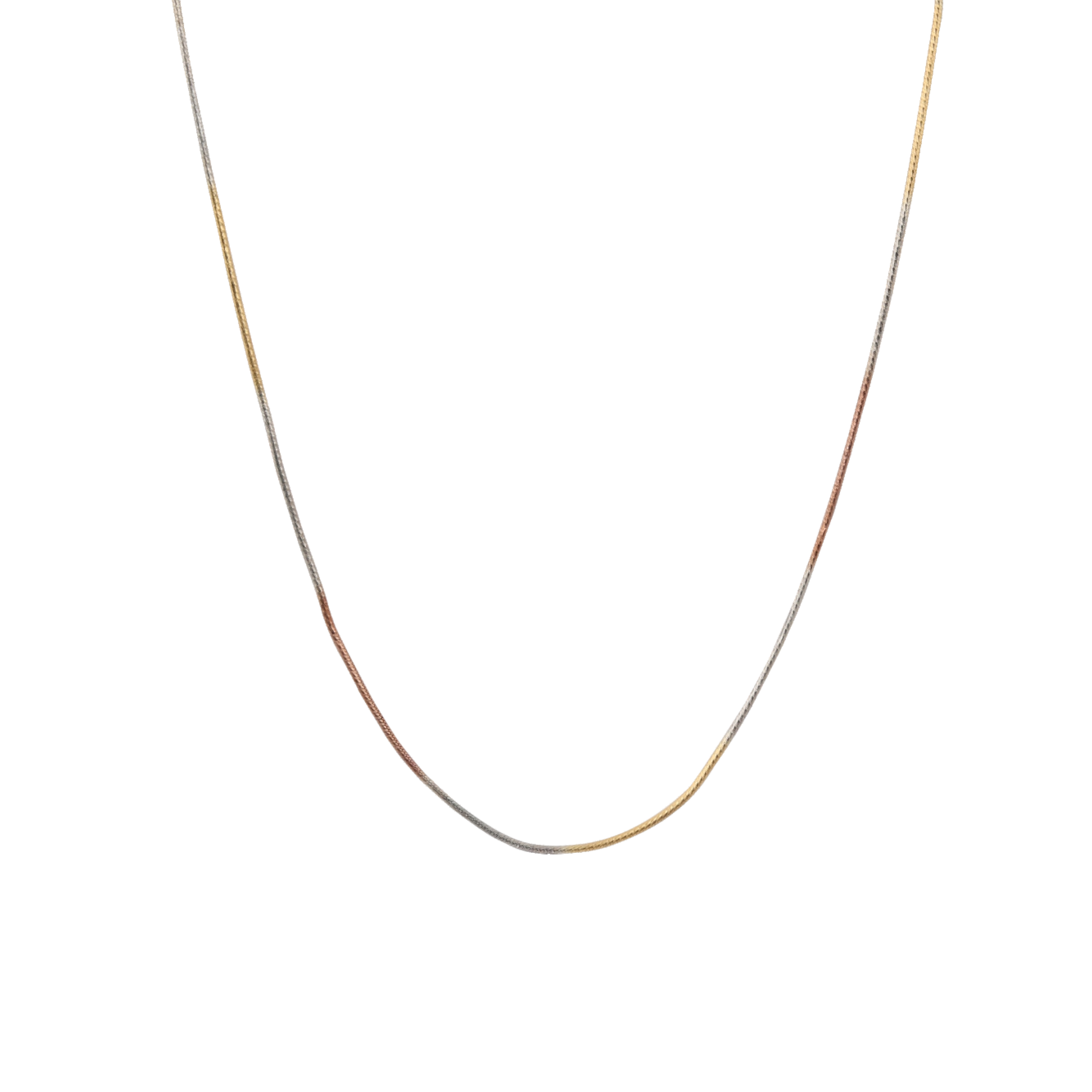 Blisse Allure 925 Sterling Silver Triple Tone Flat Snake Chain For Young Boys and Girls