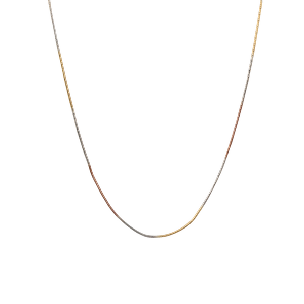 Blisse Allure 925 Sterling Silver Triple Tone Flat Snake Chain For Young Boys and Girls