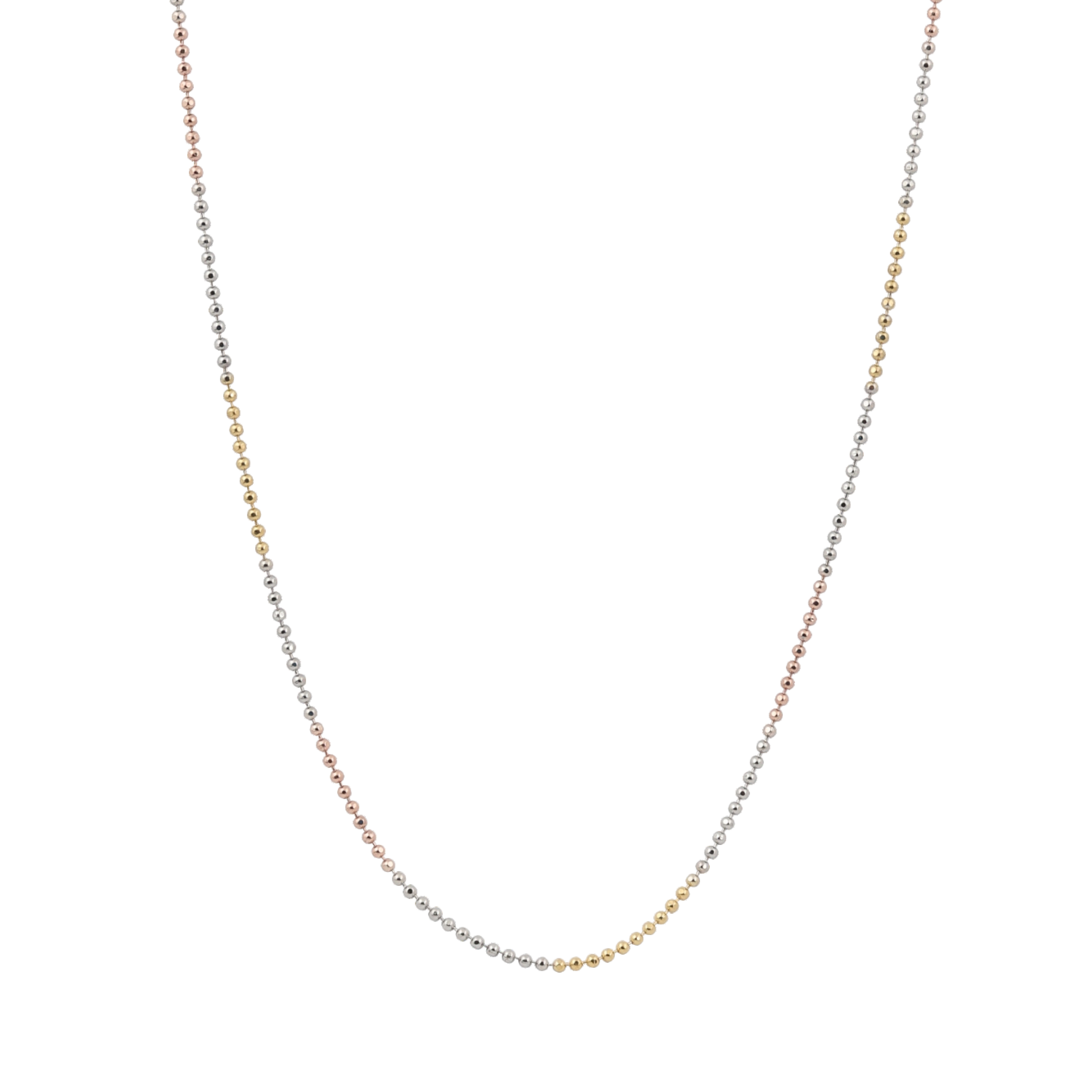 Blisse Allure 925 Sterling Silver Triple Tone Ball Bead Chain For Young Boys and Girls