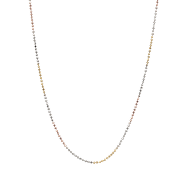Blisse Allure 925 Sterling Silver Triple Tone Ball Bead Chain For Young Boys and Girls