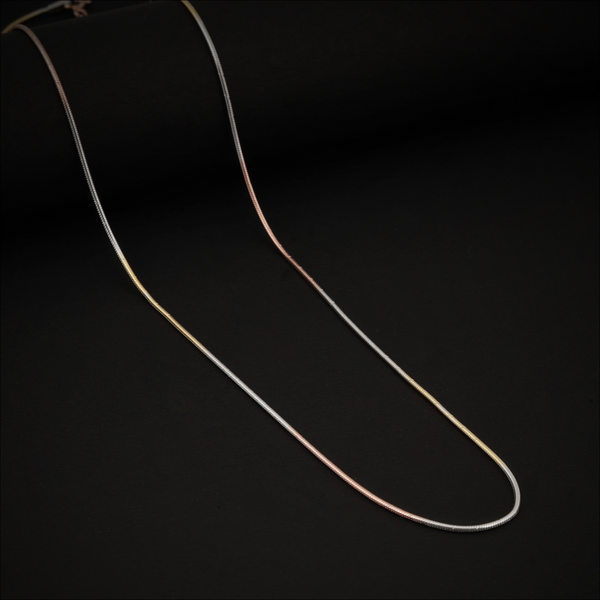 Blisse Allure 925 Sterling Silver Triple Tone Snake Chain For Young Boys and Girls