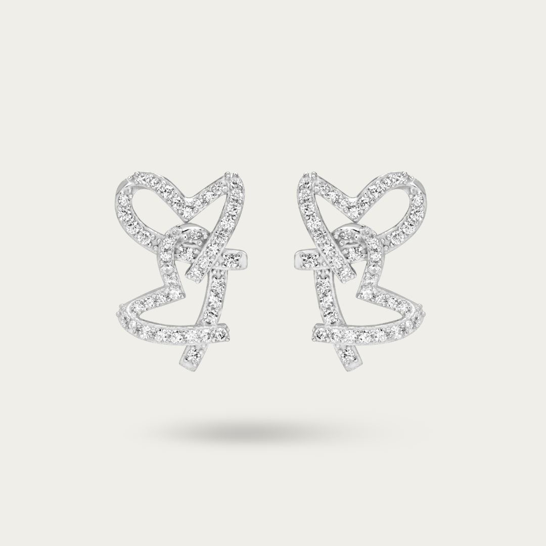 BlisseAllure – 925 Sterling Silver  Script Stud Earrings