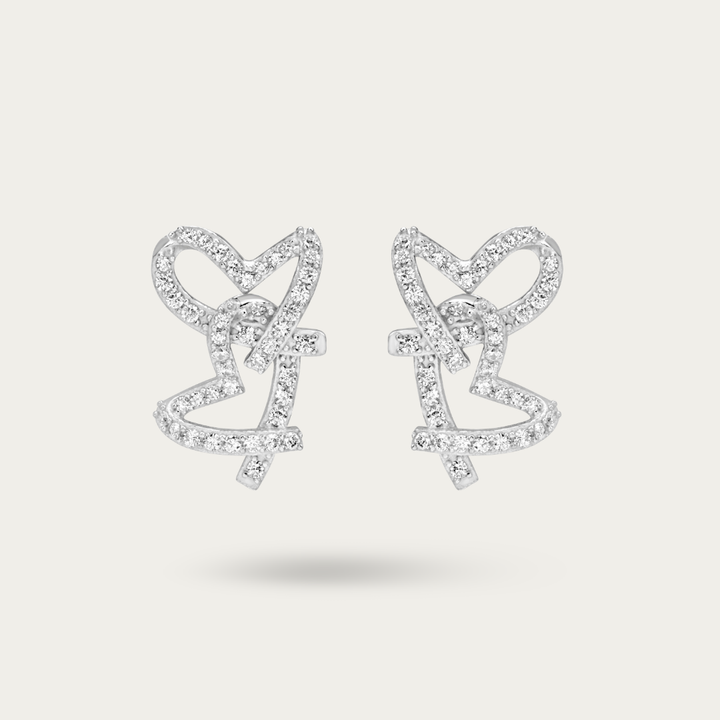 BlisseAllure – 925 Sterling Silver  Script Stud Earrings