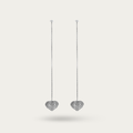 BlisseAllure – 925 Sterling Silver Antique Heart Drop Thread Earrings