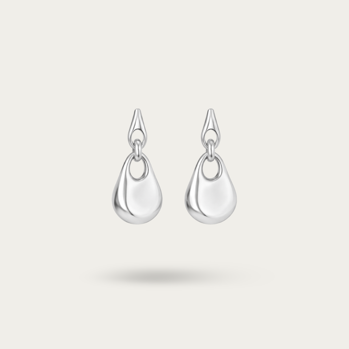 Blisse Allure – 925 Sterling Silver Modern Sculptural Drop Earrings