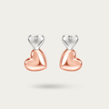 BlisseAllure – 925 Sterling Silver Dual Heart Drop Earrings