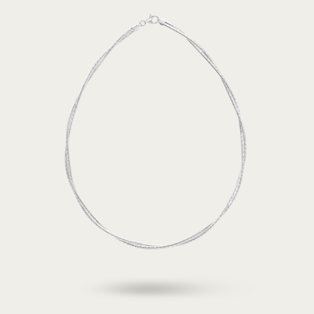 Blisse Allure – 925 Sterling Silver Sleek Texture Chain Necklace