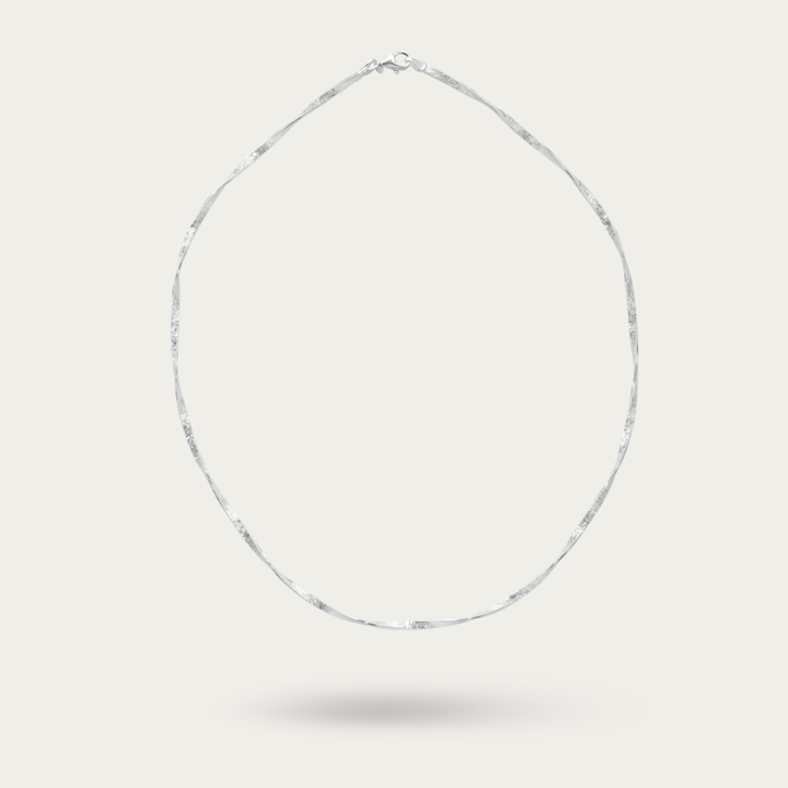 Blisse Allure – 925 Sterling Silver Sleek Texture Chain Necklace