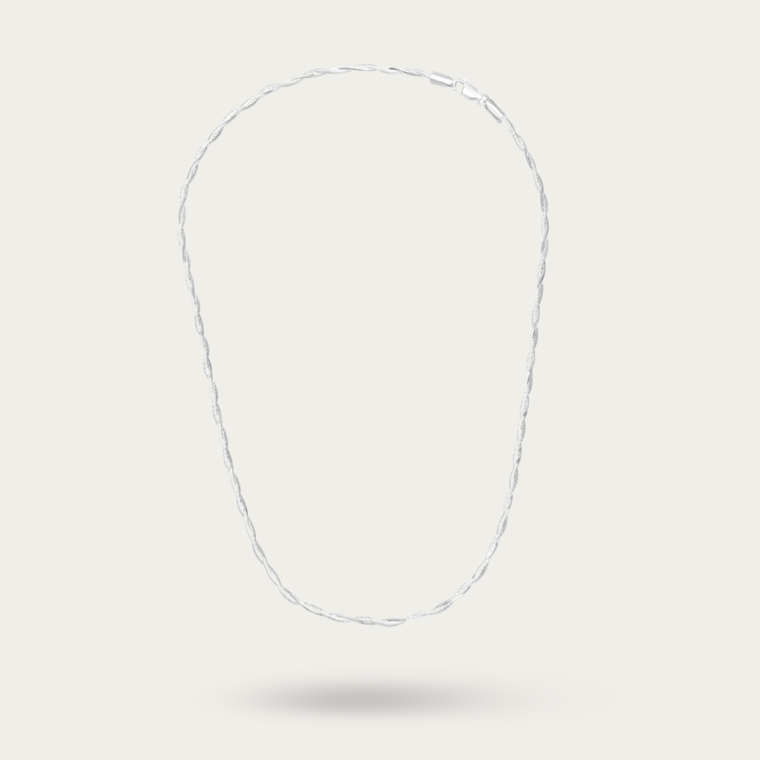 Blisse Allure – 925 Sterling Silver Twisted Chain Necklace
