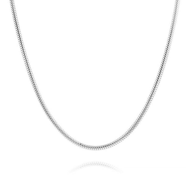 Blisse Allure 925 Sterling Silver Rounded Hollow Snake Unisex Chain