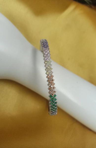 Blisse Allure Sterling Waffle Designed Rectangle shaped Bangle