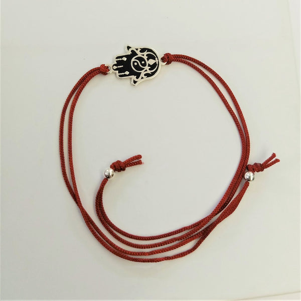 Blisse Allure Sterling Silver Hamsa Hand Rakhi for Brother