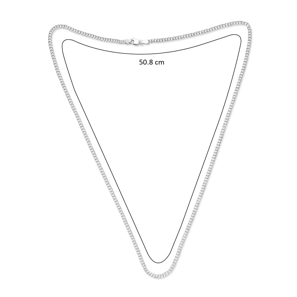 Blisse Allure 925 Sterling Silver Curb Chain for Men and Women