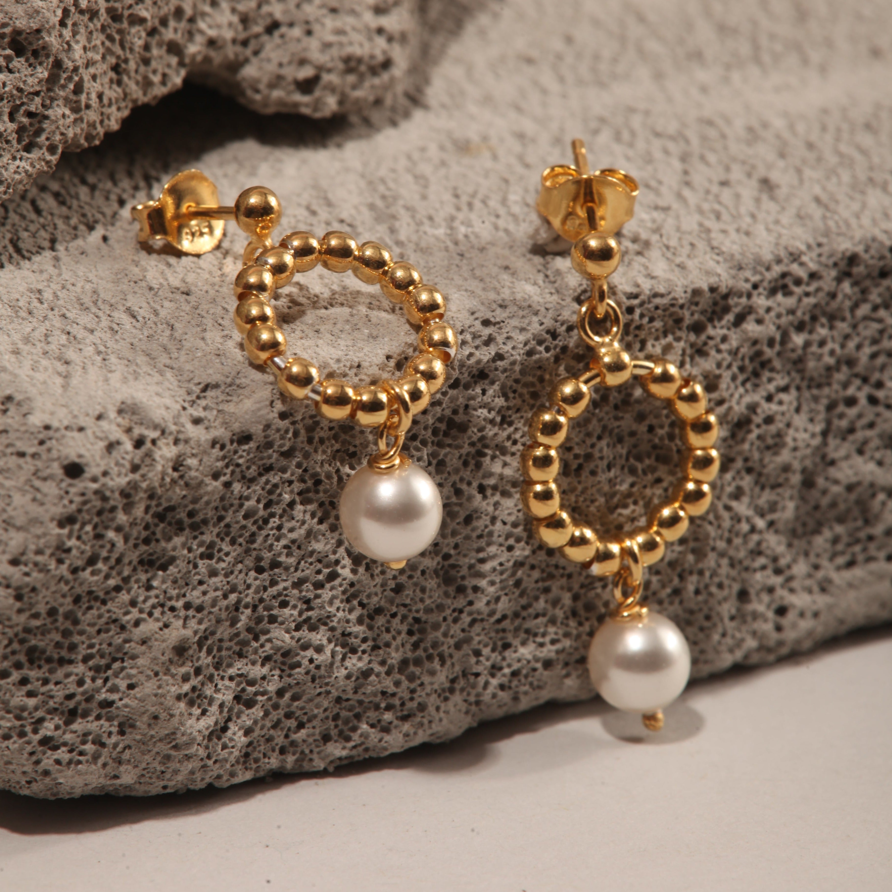 Buy Trendy Pearl Earring One Gram Gold 3 Line Muthu Thodu for Girls