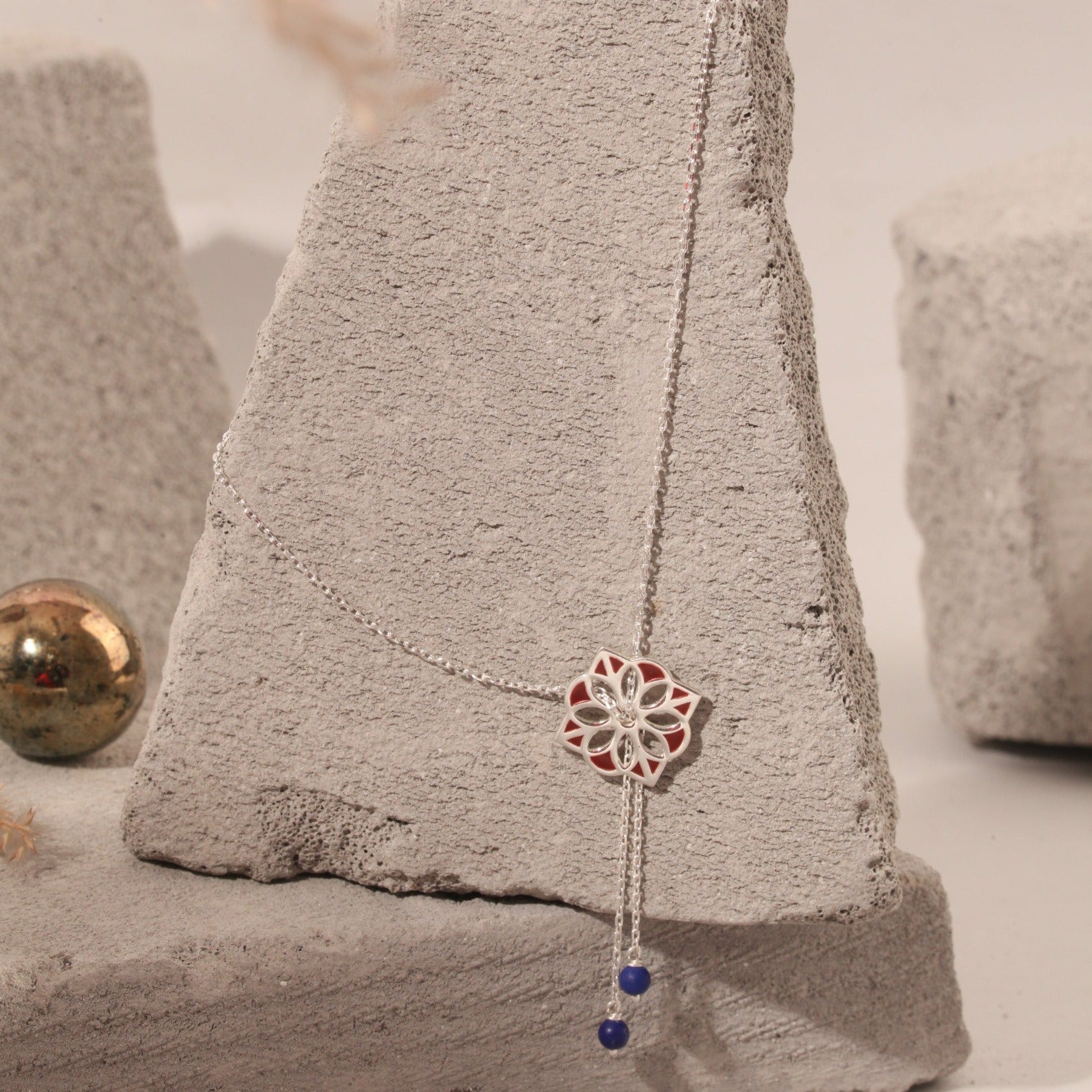 Blisse Allure Sterling Silver Polygon Necklace