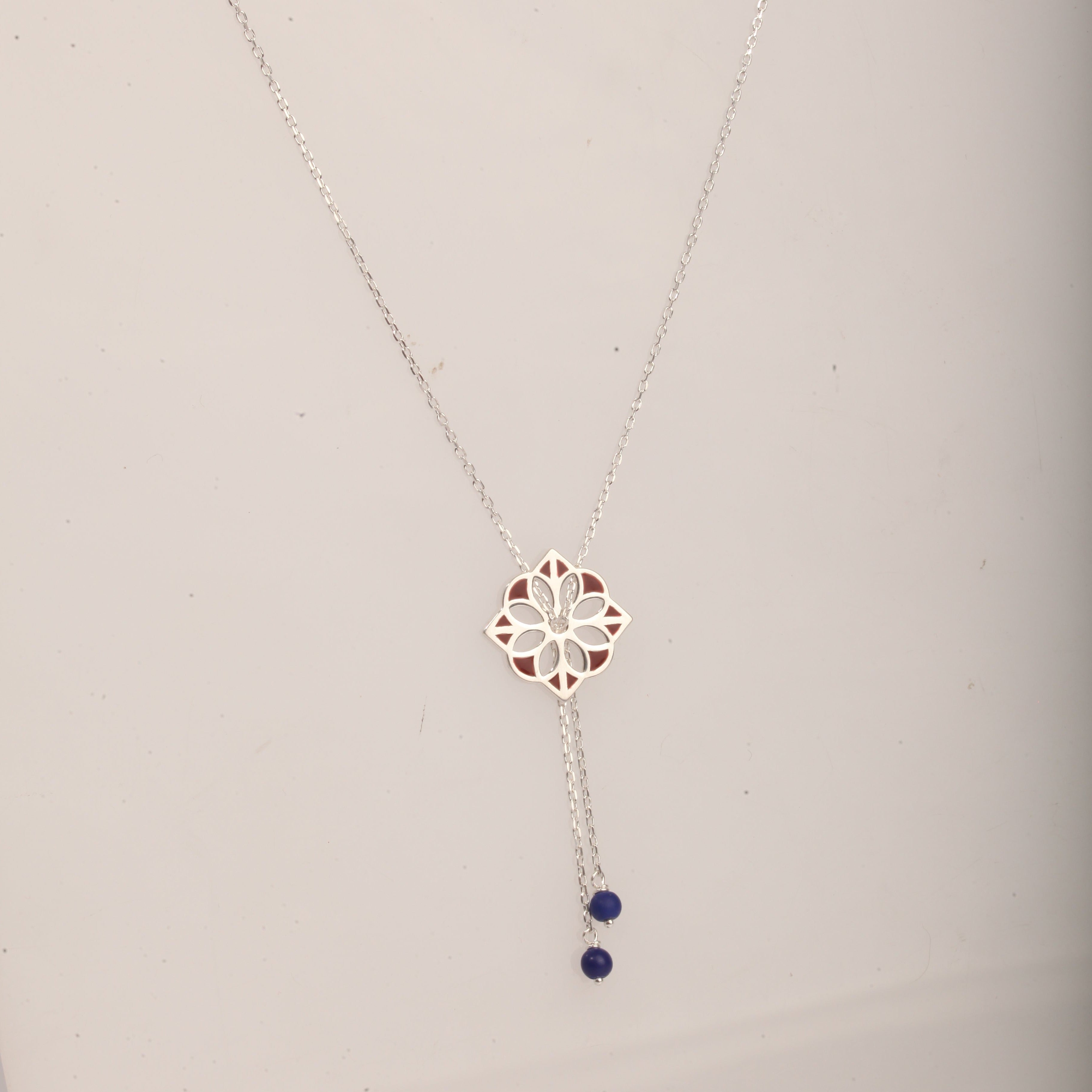 Blisse Allure Sterling Silver Polygon Necklace