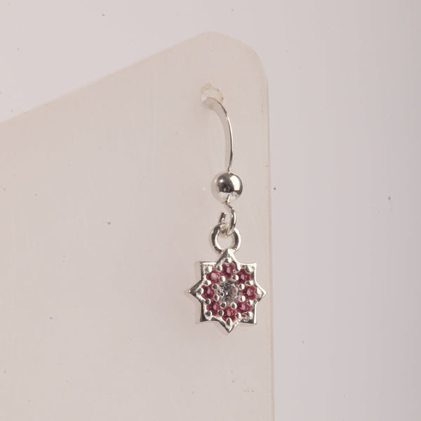 Blisse Allure Sterling Silver Multi Stone Studded Star Charms Necklace Set