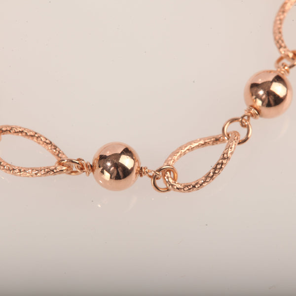 Blisse Allure Rose Gold Fancy Pear Shaped Link Bracelet
