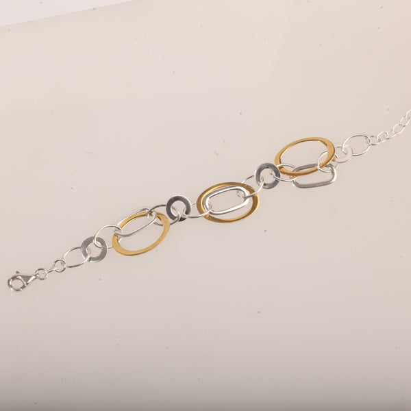 Blisse Allure Two Tone Pear Shaped Link Bracelet