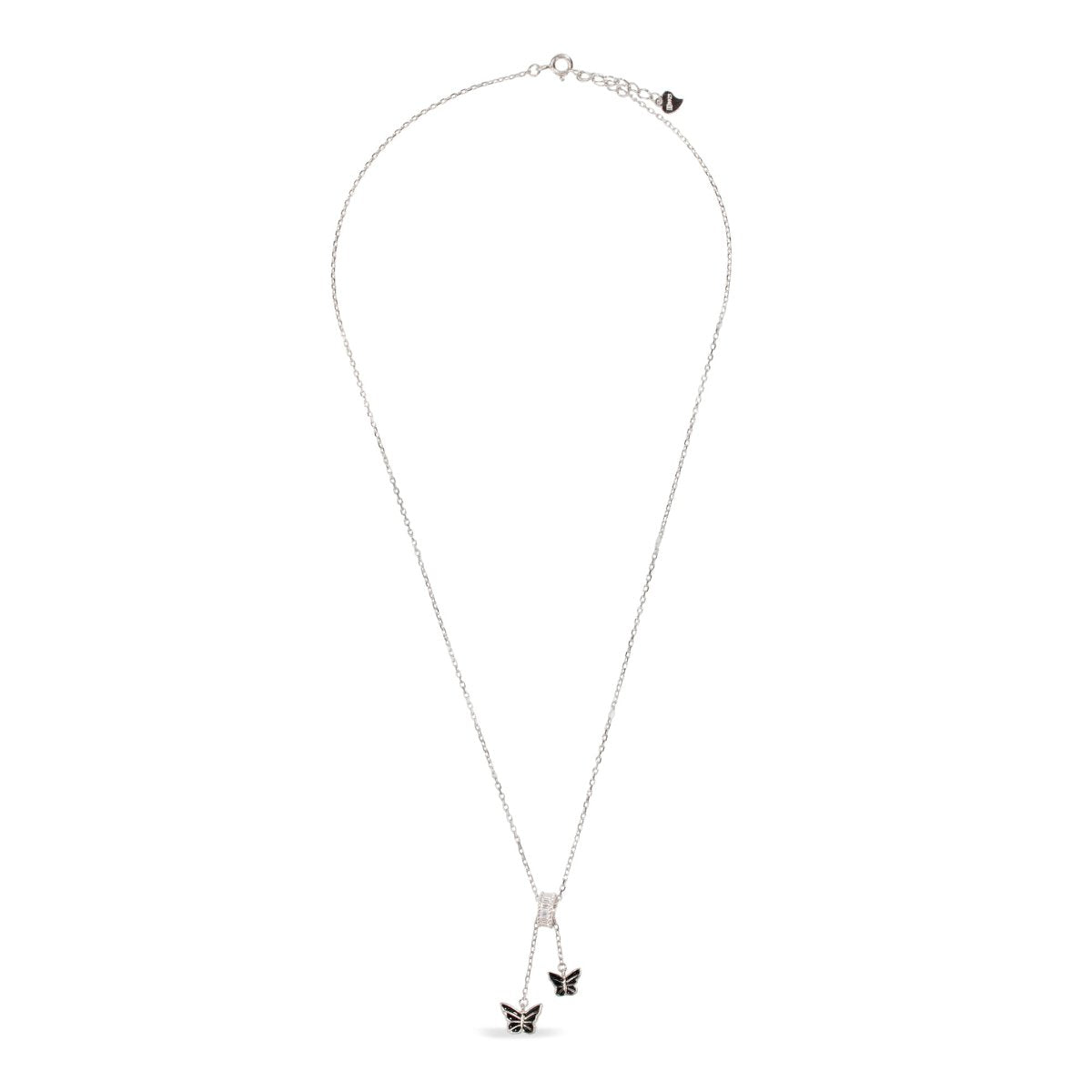 Blisse Allure Sterling Silver Butterfly Lariat Necklace.